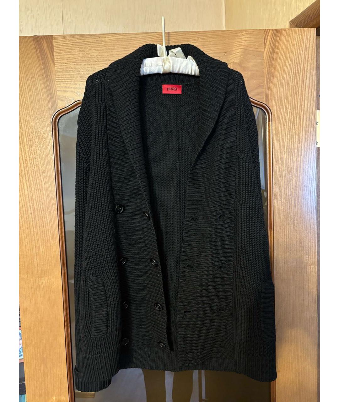 HUGO BOSS Черный шерстяной кардиган, фото 2