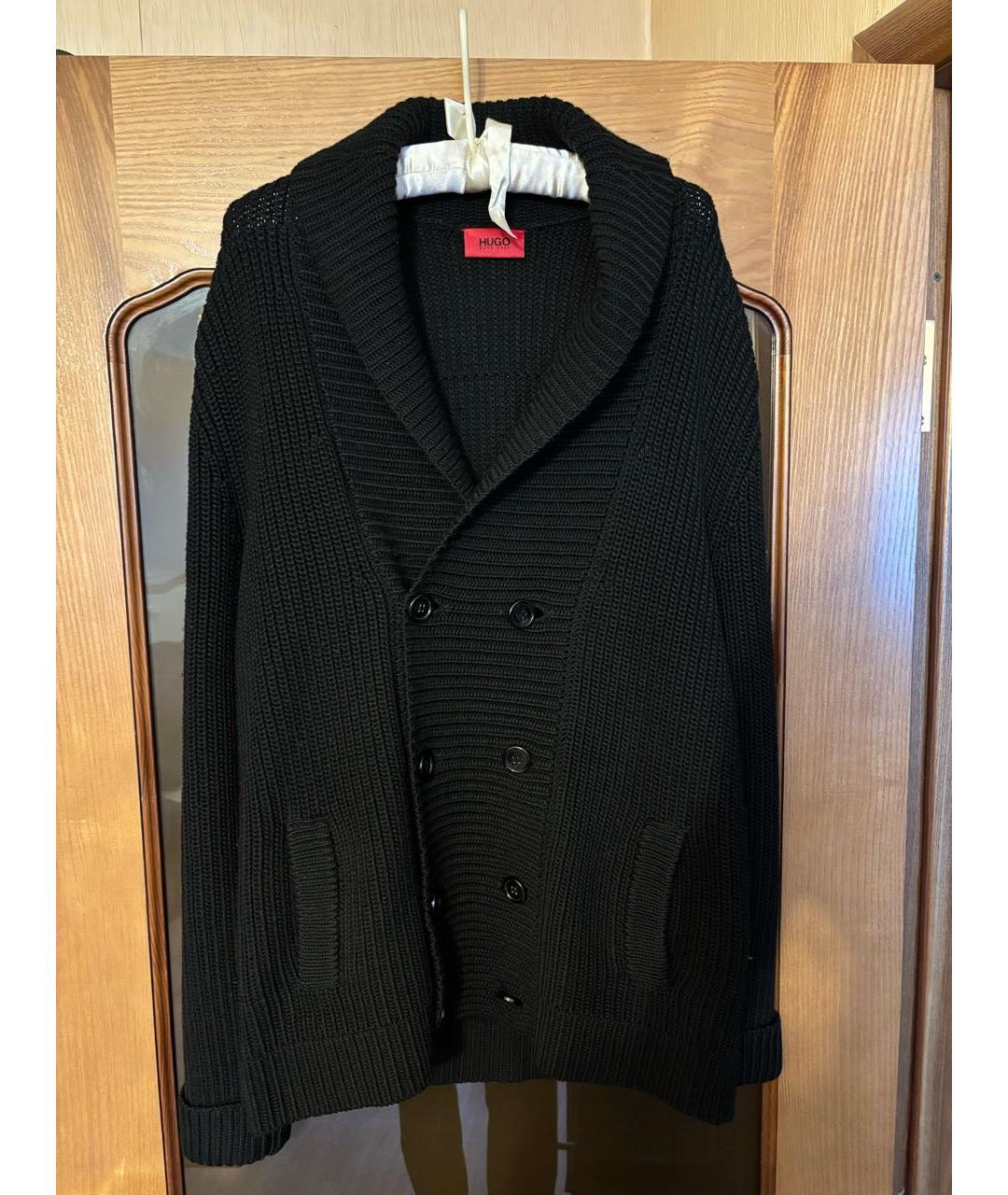 HUGO BOSS Черный шерстяной кардиган, фото 4
