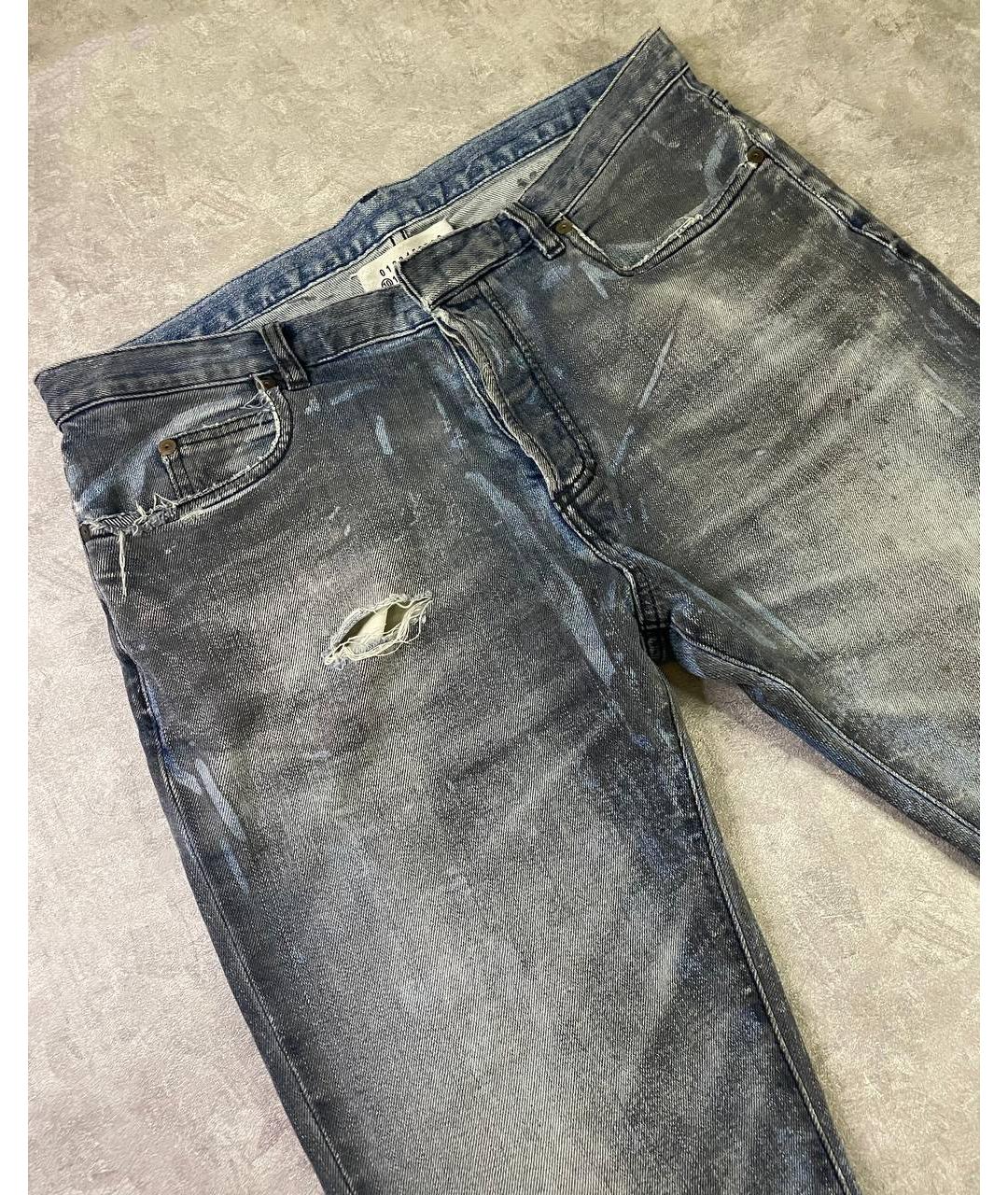 MAISON MARGIELA Синие хлопковые джинсы скинни, фото 2