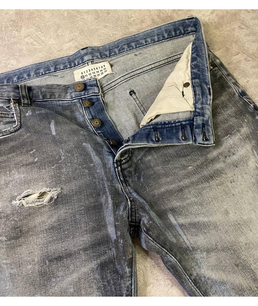 MAISON MARGIELA Синие хлопковые джинсы скинни, фото 3