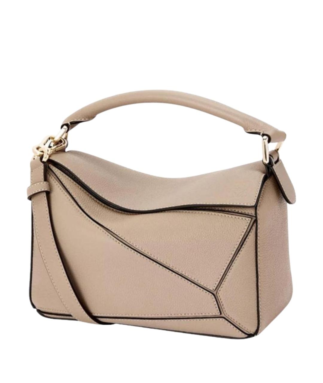 LOEWE Бежевая кожаная сумка через плечо, фото 1