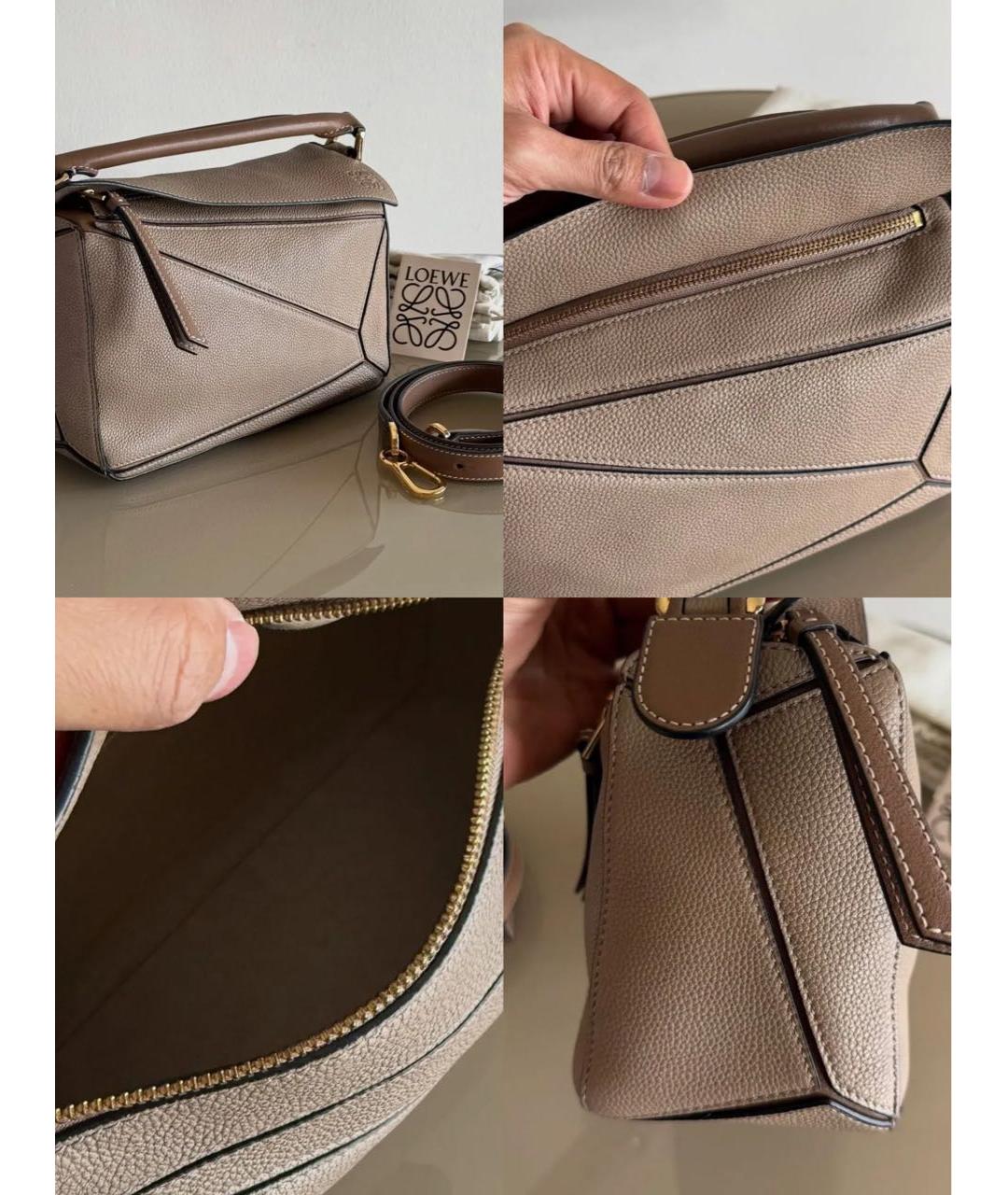 LOEWE Бежевая кожаная сумка через плечо, фото 2