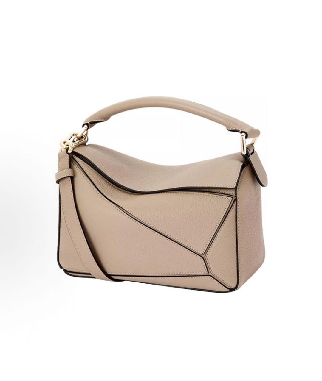 LOEWE Бежевая кожаная сумка через плечо, фото 3