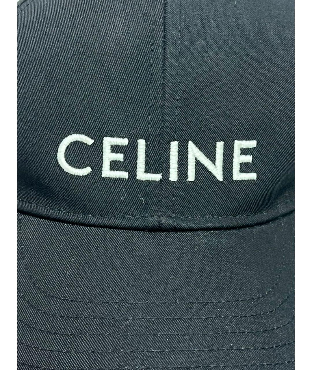 CELINE Черная хлопковая кепка, фото 4