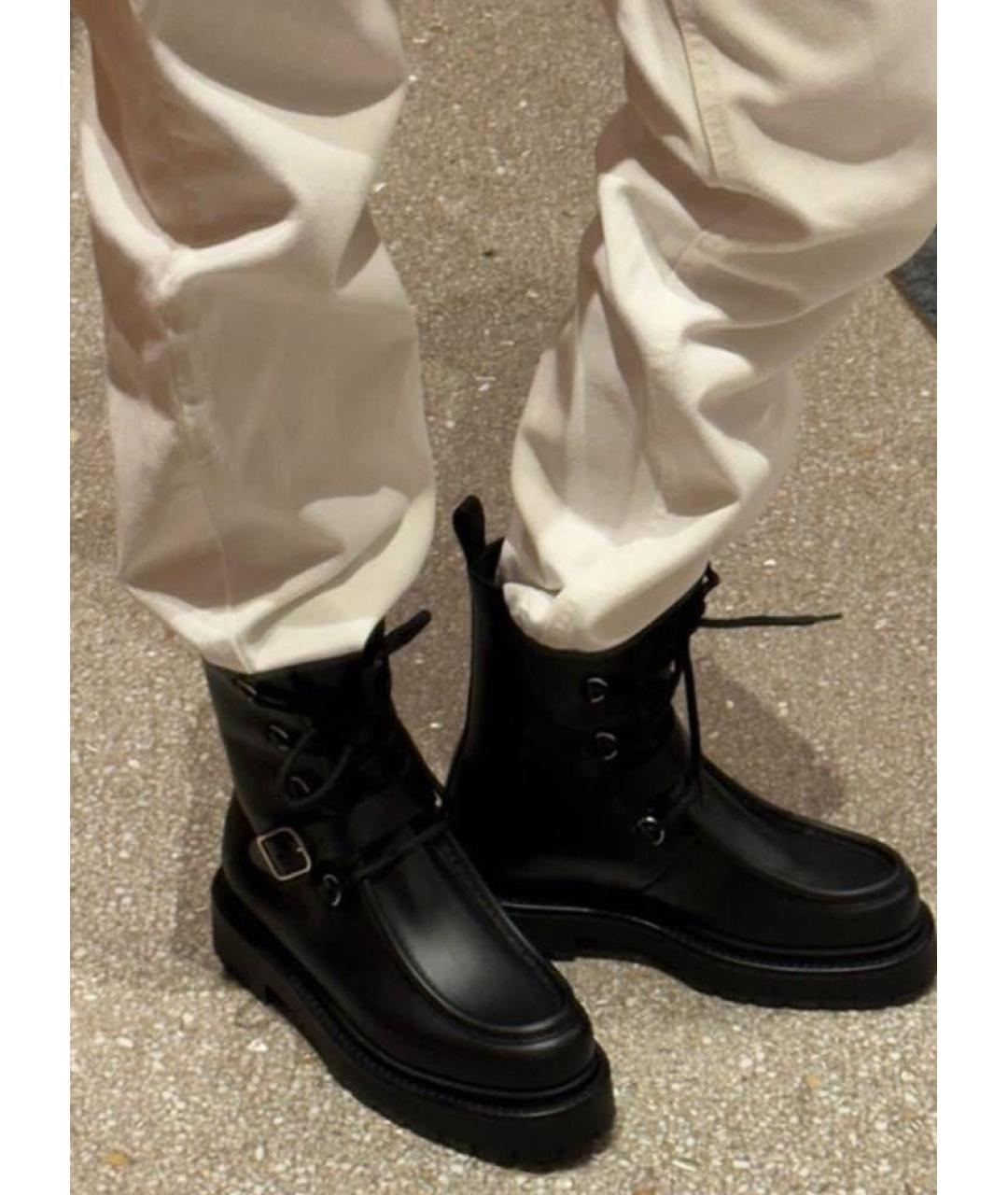 HERMES Черные кожаные ботинки, фото 2