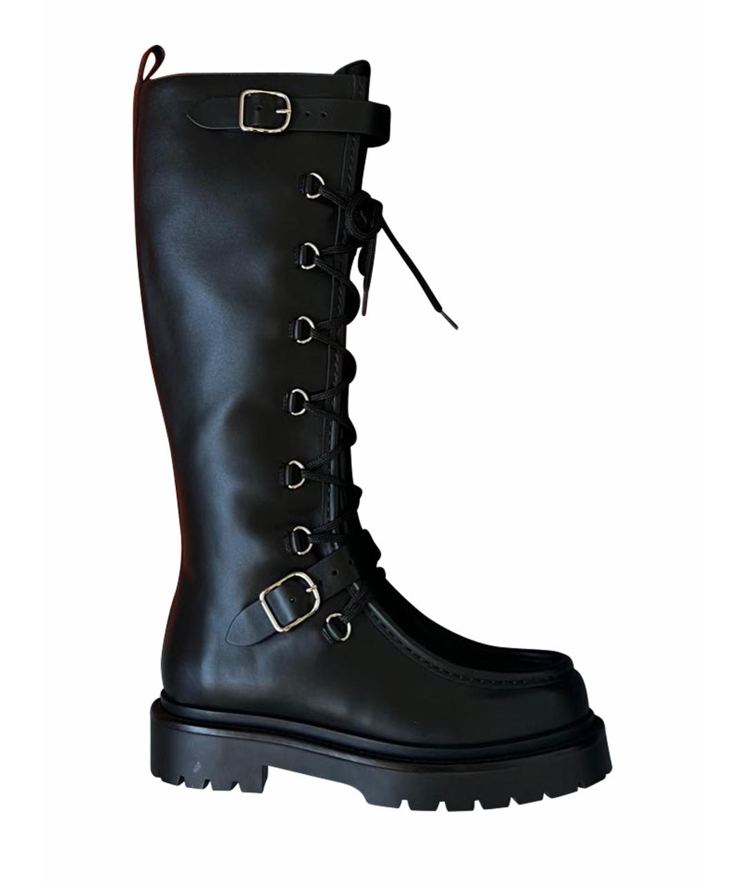 HERMES Черные кожаные сапоги, фото 1