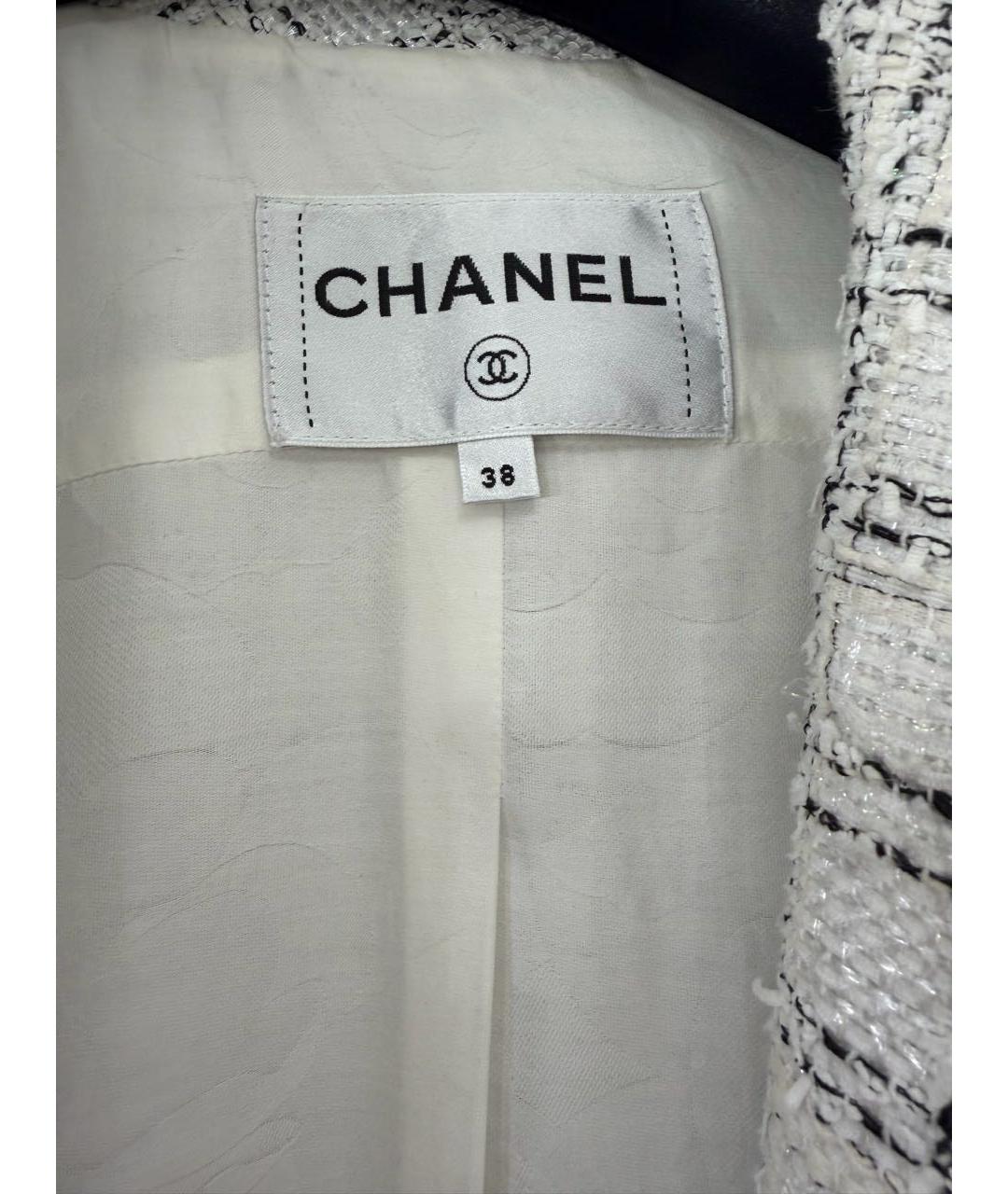 CHANEL Белый твидовый жакет/пиджак, фото 2
