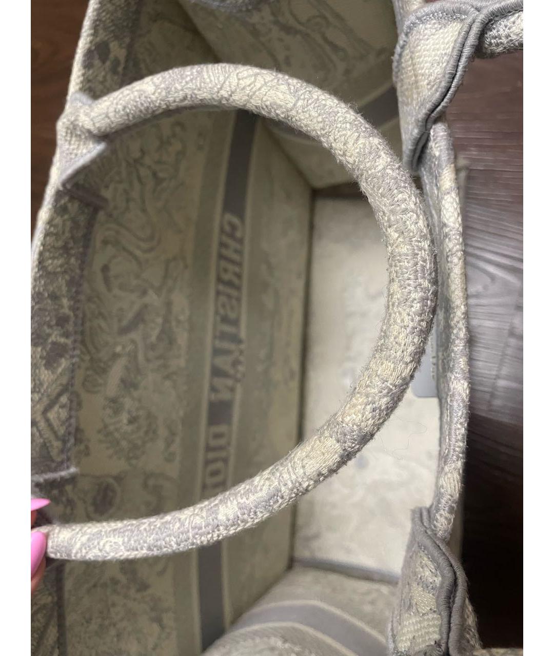 CHRISTIAN DIOR Серая жаккардовая пляжная сумка, фото 5