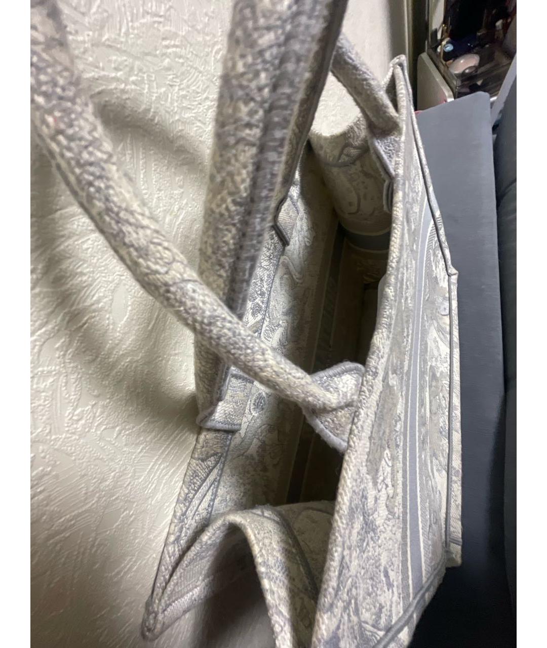 CHRISTIAN DIOR Серая жаккардовая пляжная сумка, фото 7