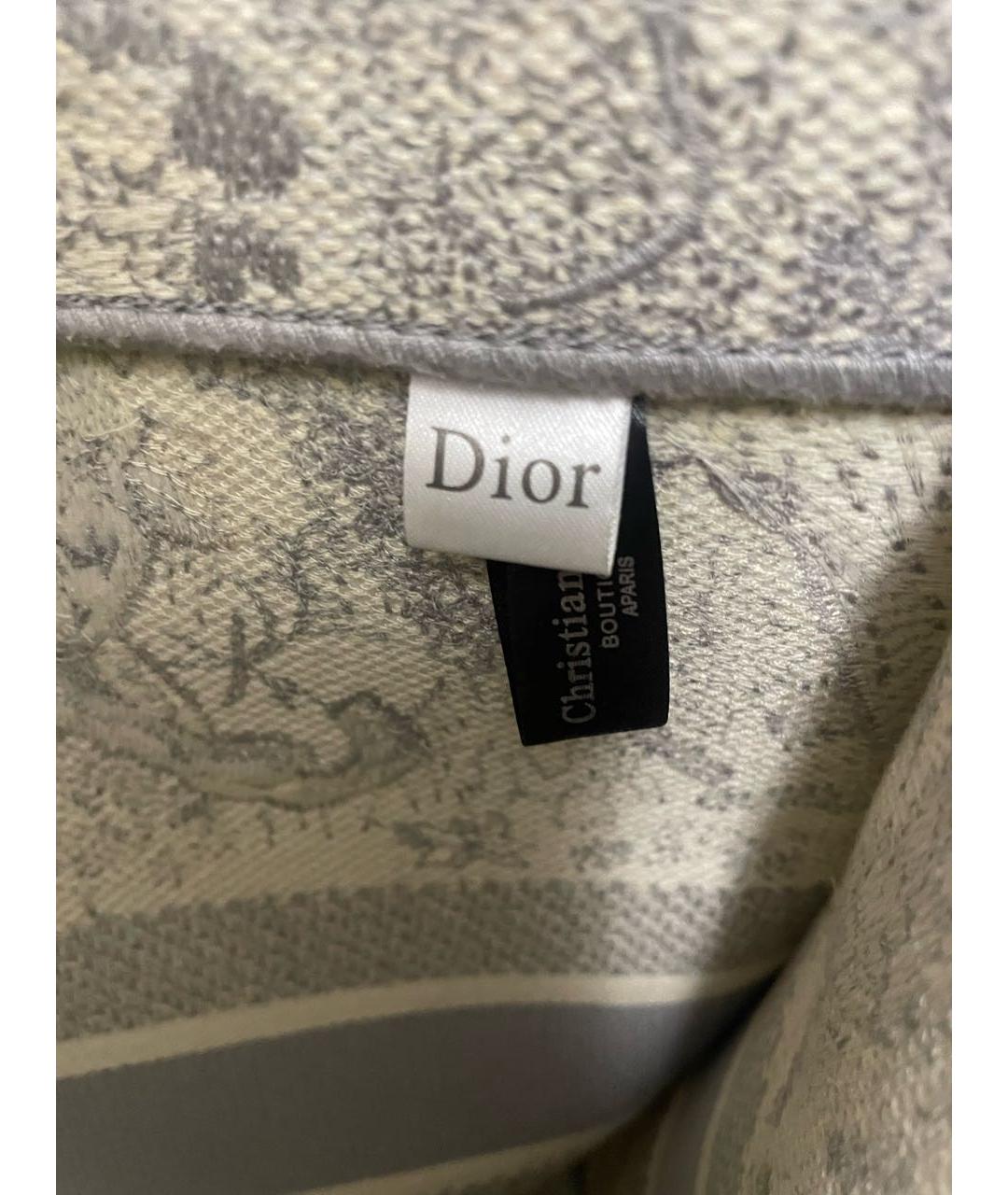 CHRISTIAN DIOR Серая жаккардовая пляжная сумка, фото 6