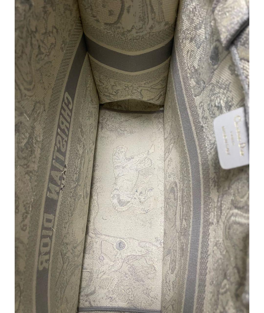 CHRISTIAN DIOR Серая жаккардовая пляжная сумка, фото 3