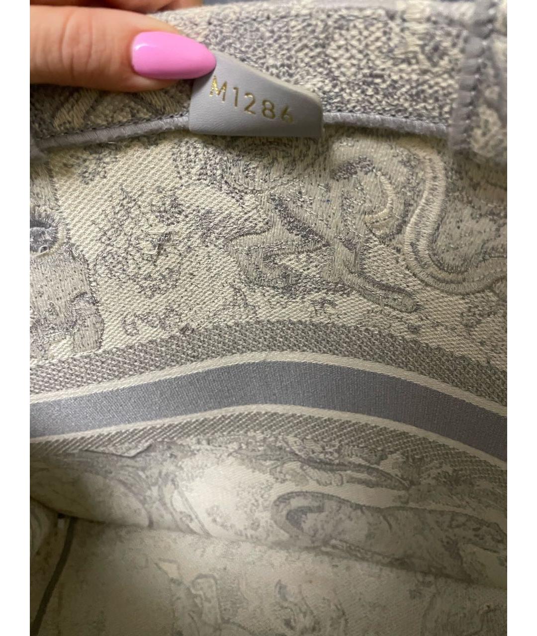 CHRISTIAN DIOR Серая жаккардовая пляжная сумка, фото 4