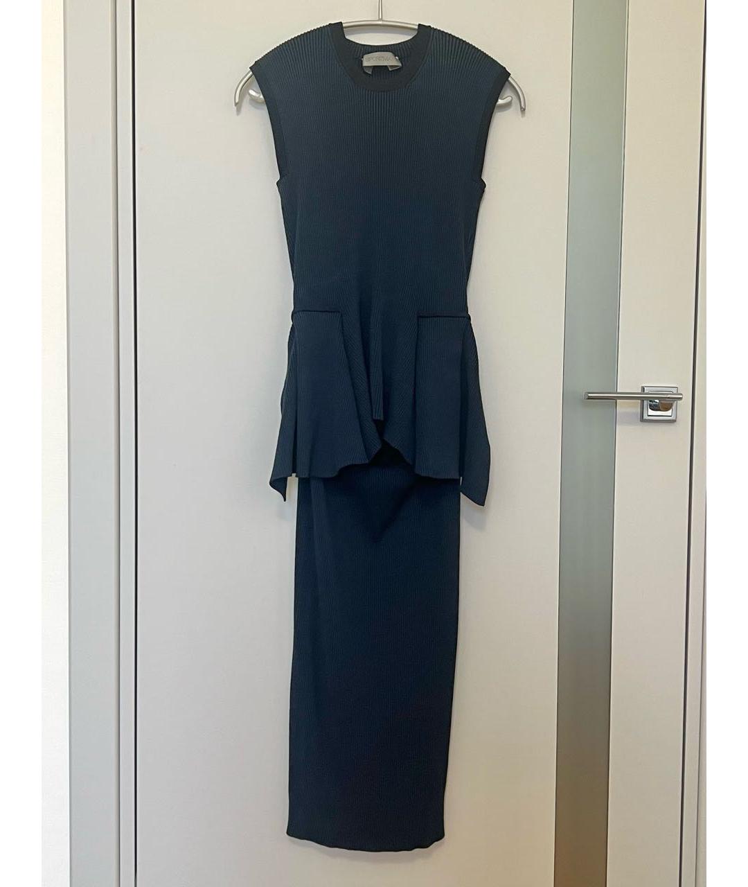 SPORTMAX Темно-синее вискозное повседневное платье, фото 4