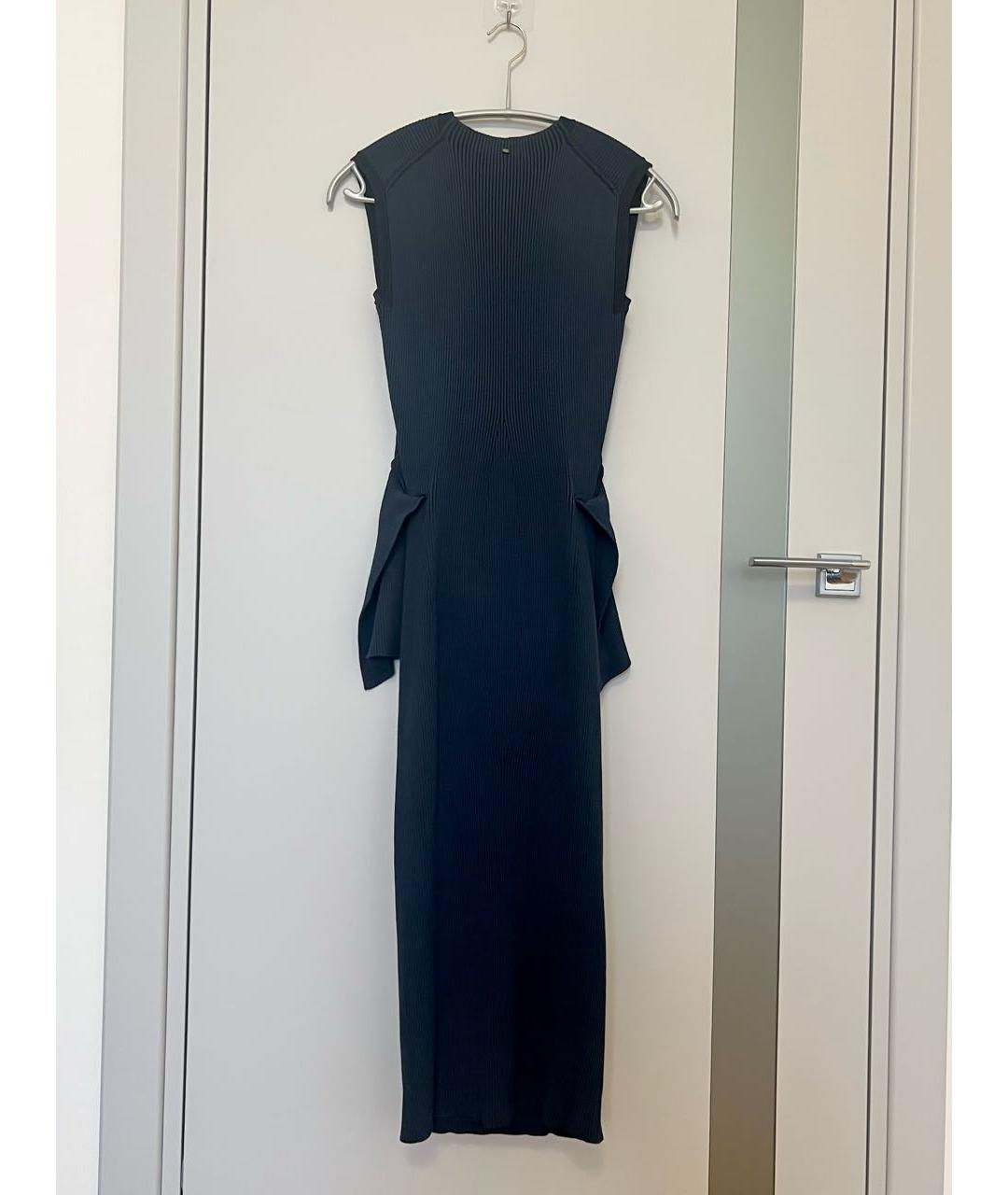 SPORTMAX Темно-синее вискозное повседневное платье, фото 6
