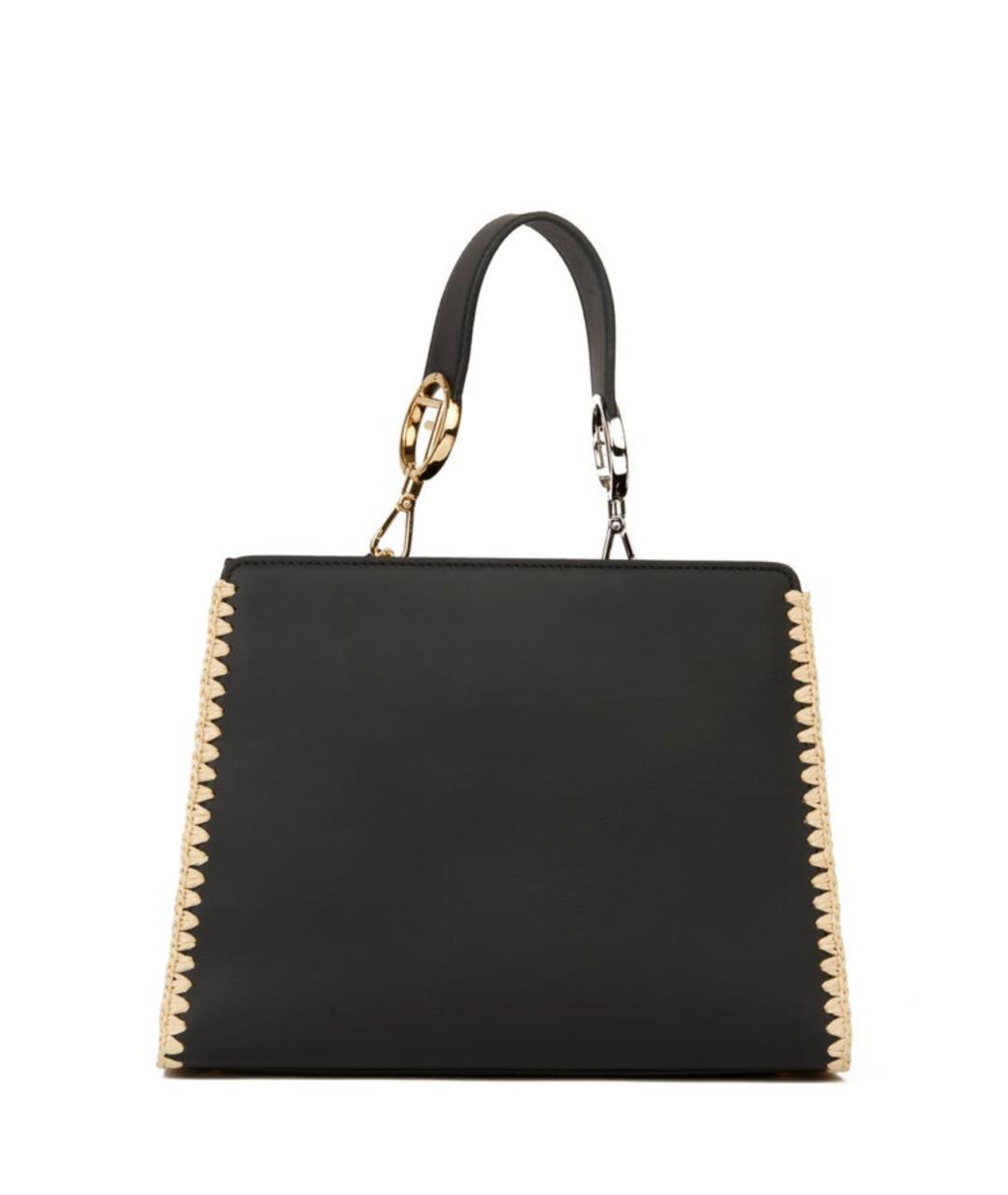 FENDI Черная кожаная сумка с короткими ручками, фото 3