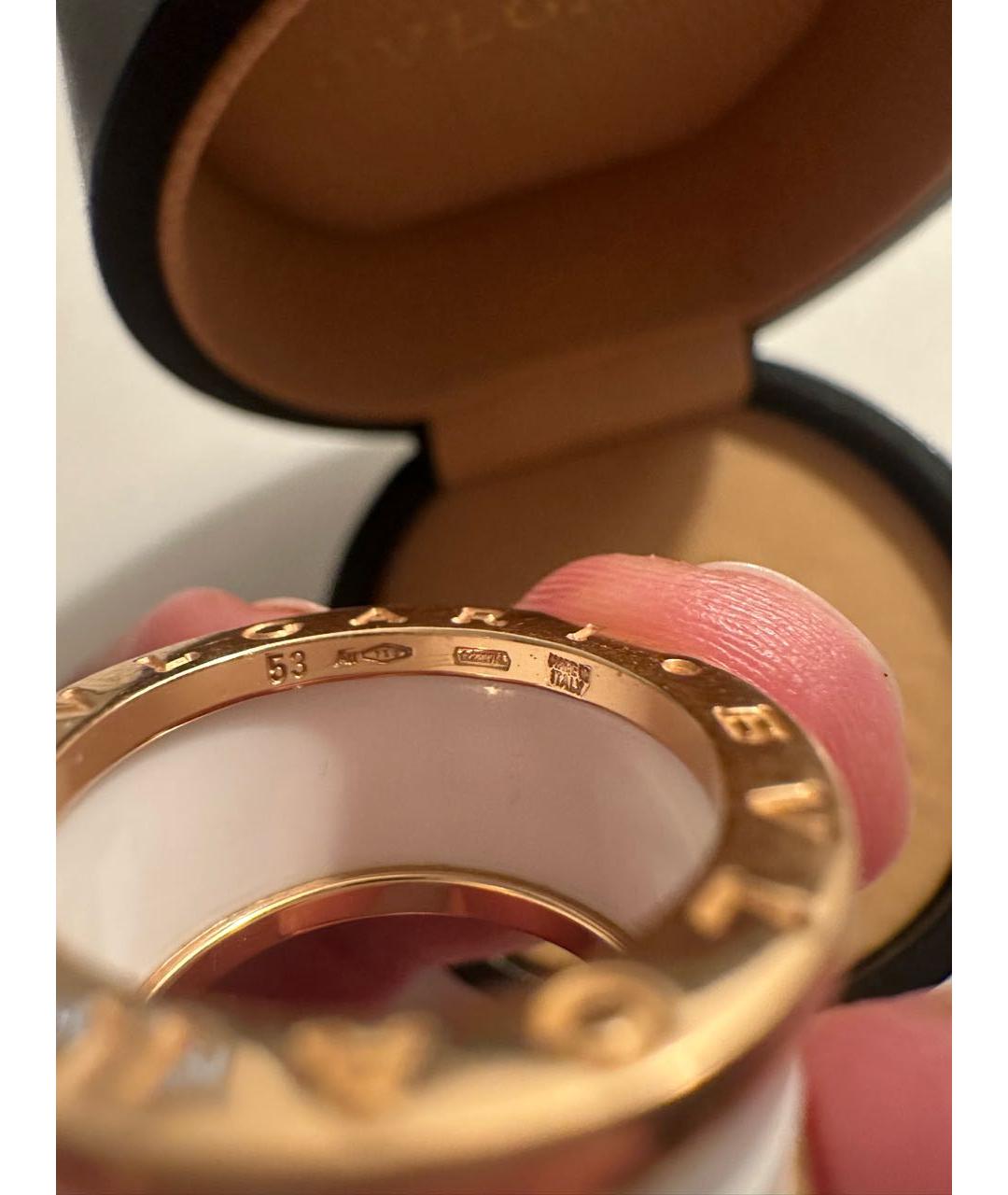 BVLGARI Белое кольцо из розового золота, фото 3