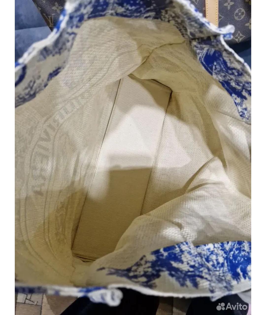 CHRISTIAN DIOR Белая жаккардовая пляжная сумка, фото 4