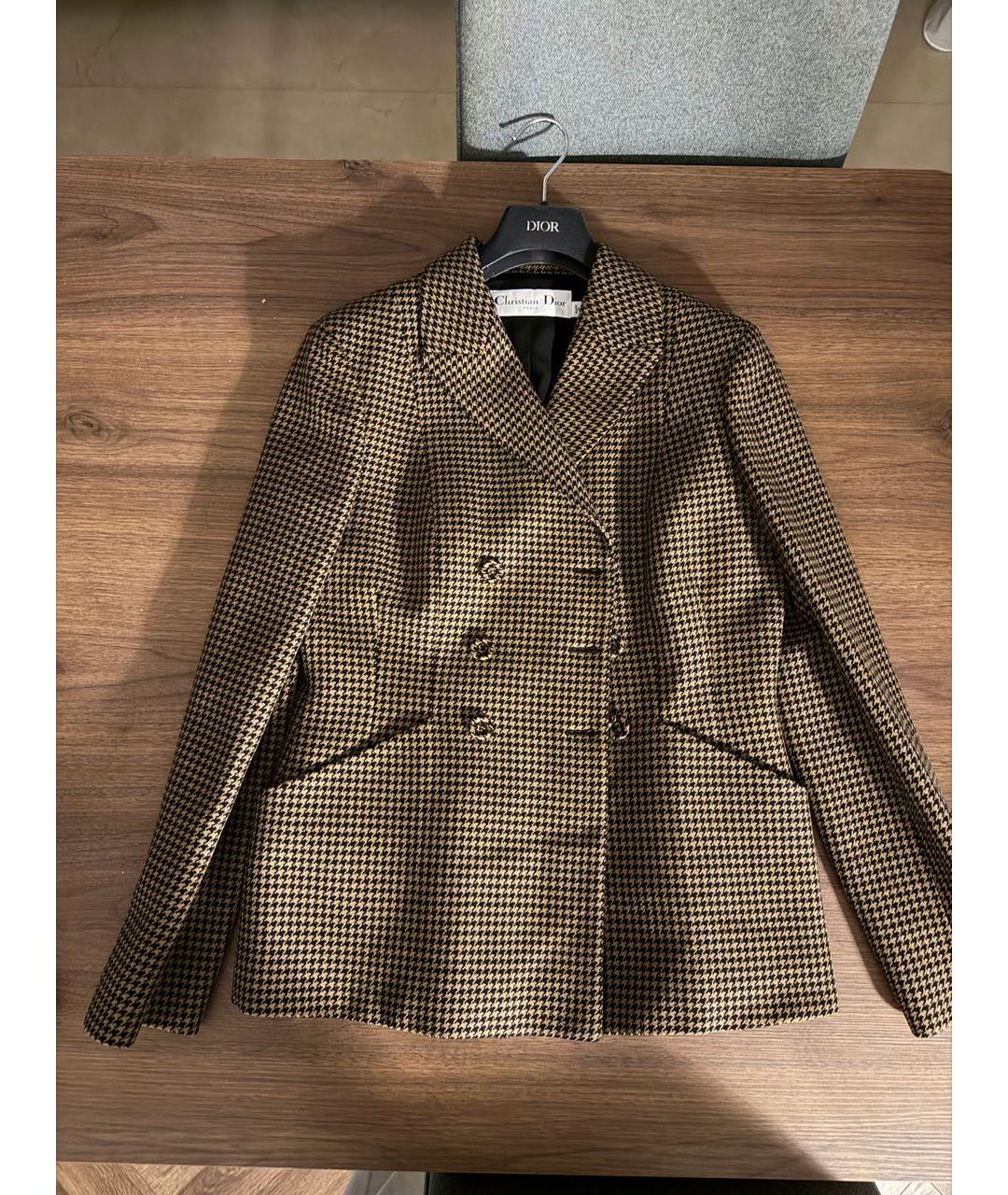 CHRISTIAN DIOR Коричневый шерстяной жакет/пиджак, фото 9