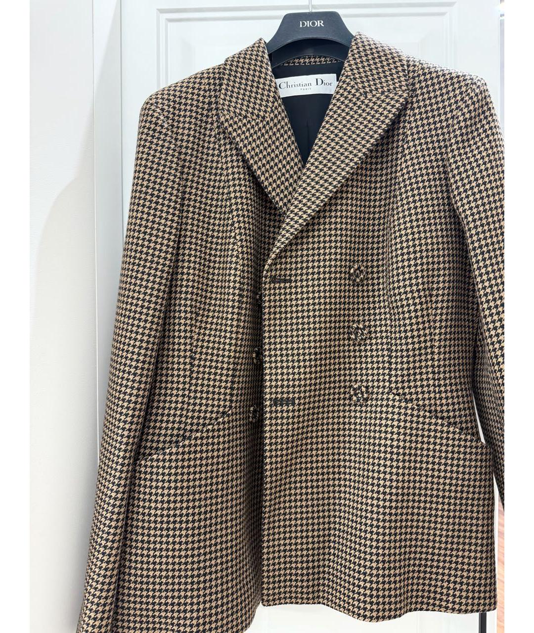 CHRISTIAN DIOR Коричневый шерстяной жакет/пиджак, фото 2