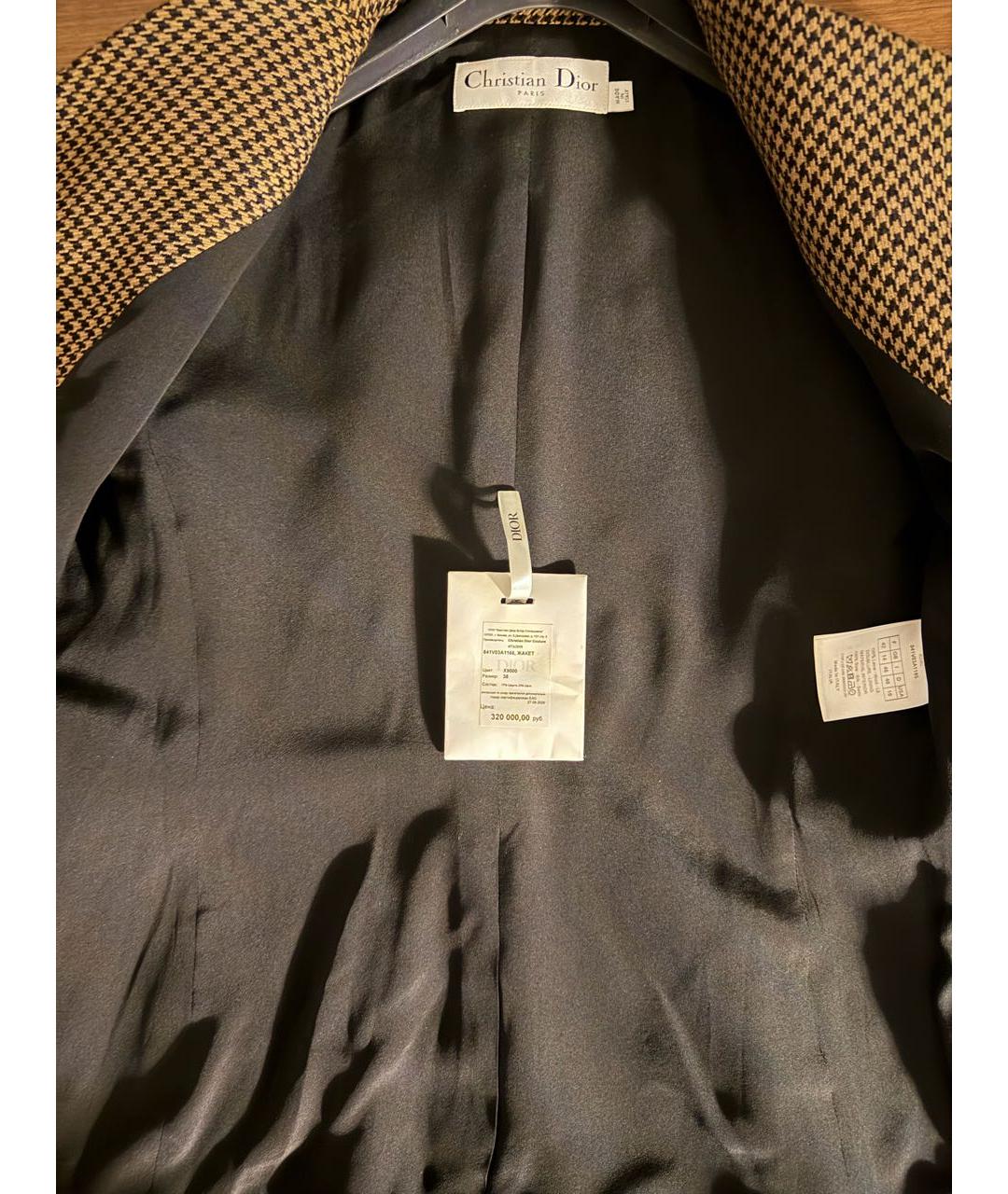 CHRISTIAN DIOR Коричневый шерстяной жакет/пиджак, фото 7