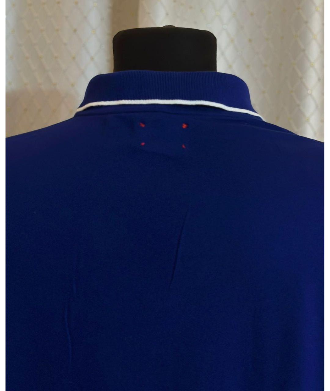 KITON Синее хлопковое поло с коротким рукавом, фото 5
