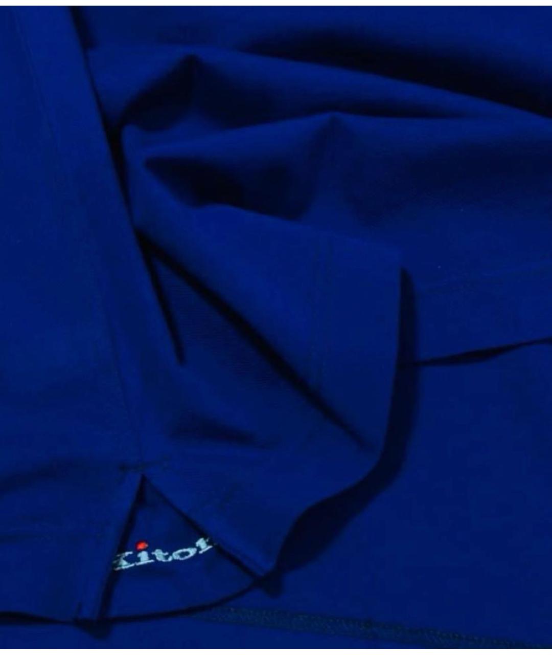 KITON Синее хлопковое поло с коротким рукавом, фото 6