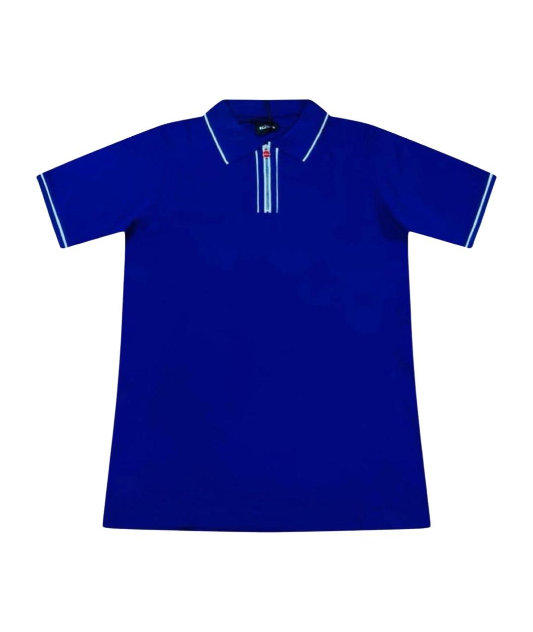 KITON Синее хлопковое поло с коротким рукавом, фото 1