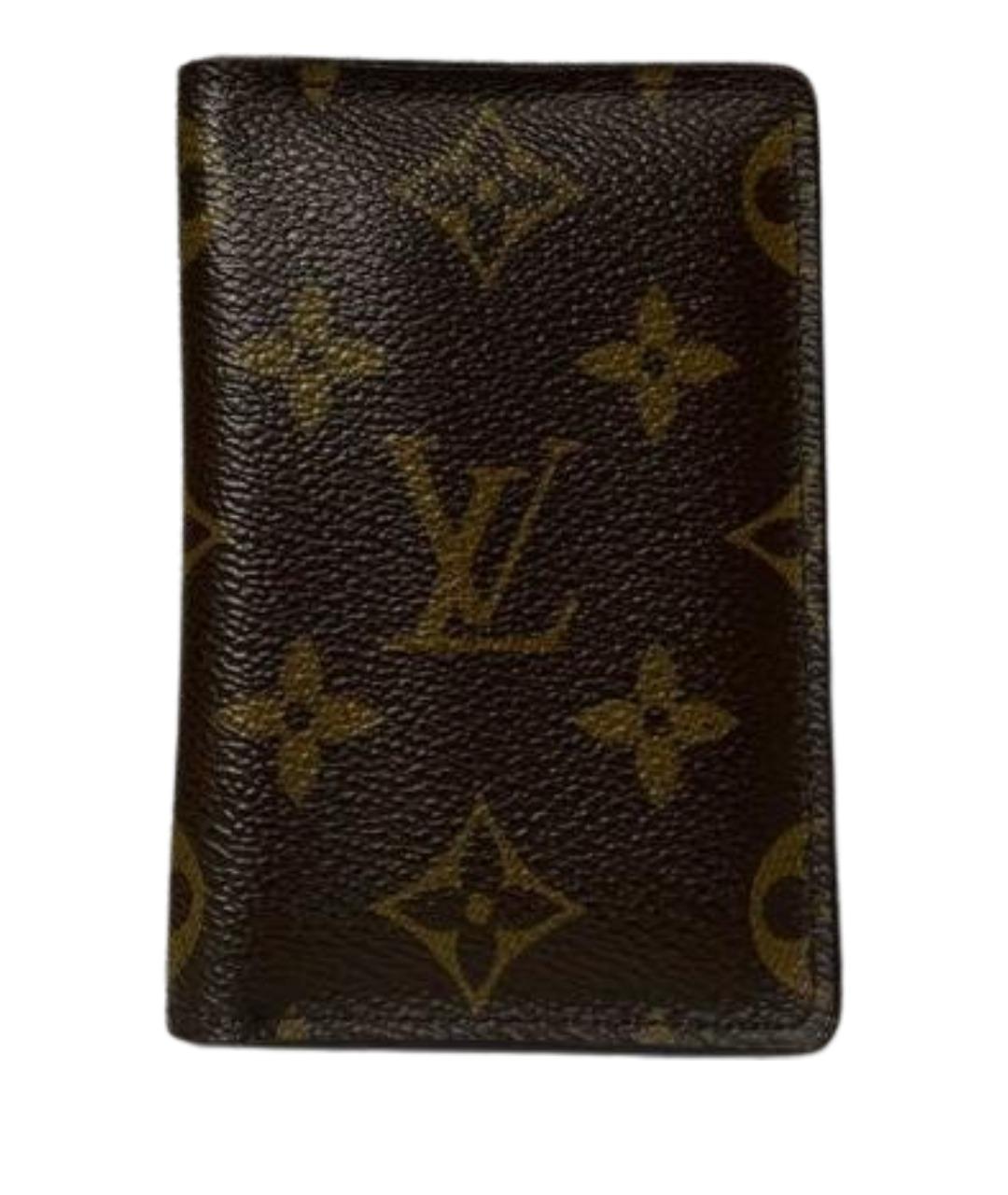 LOUIS VUITTON Коричневый кожаный кошелек, фото 1