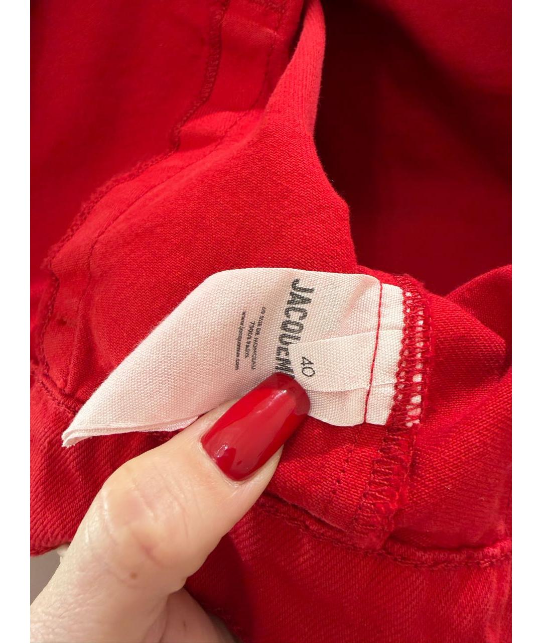 JACQUEMUS Красный хлопковый костюм с брюками, фото 3