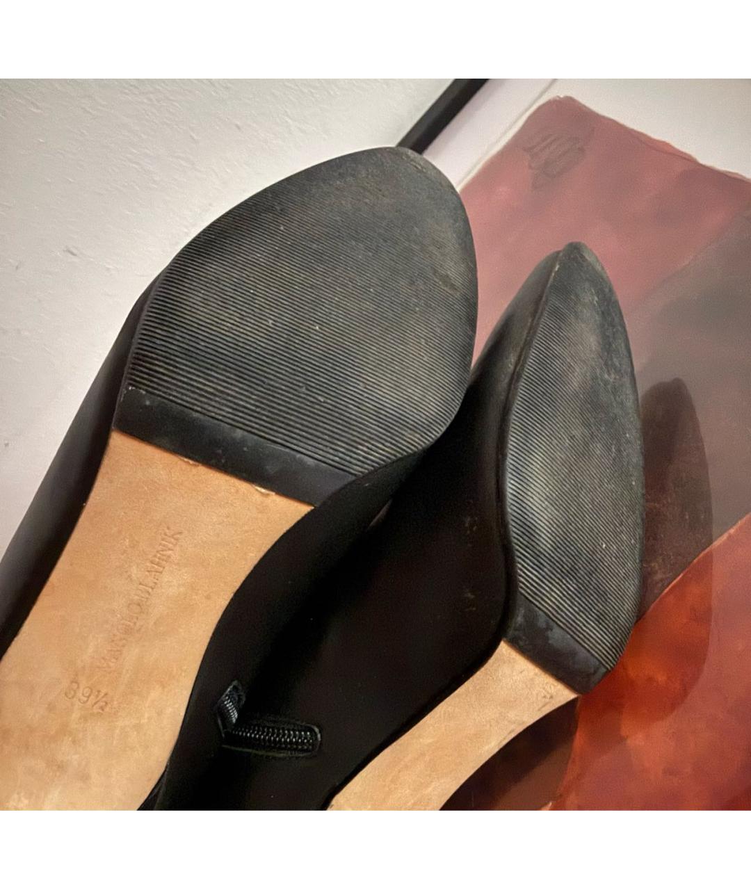 MANOLO BLAHNIK Черные кожаные ботильоны, фото 7