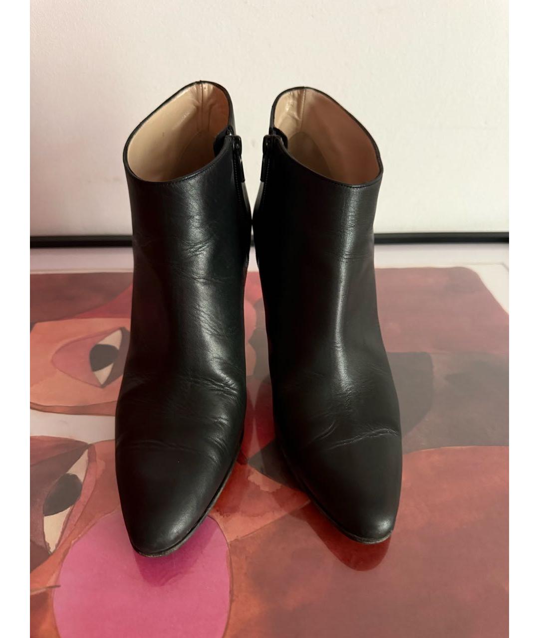 MANOLO BLAHNIK Черные кожаные ботильоны, фото 2