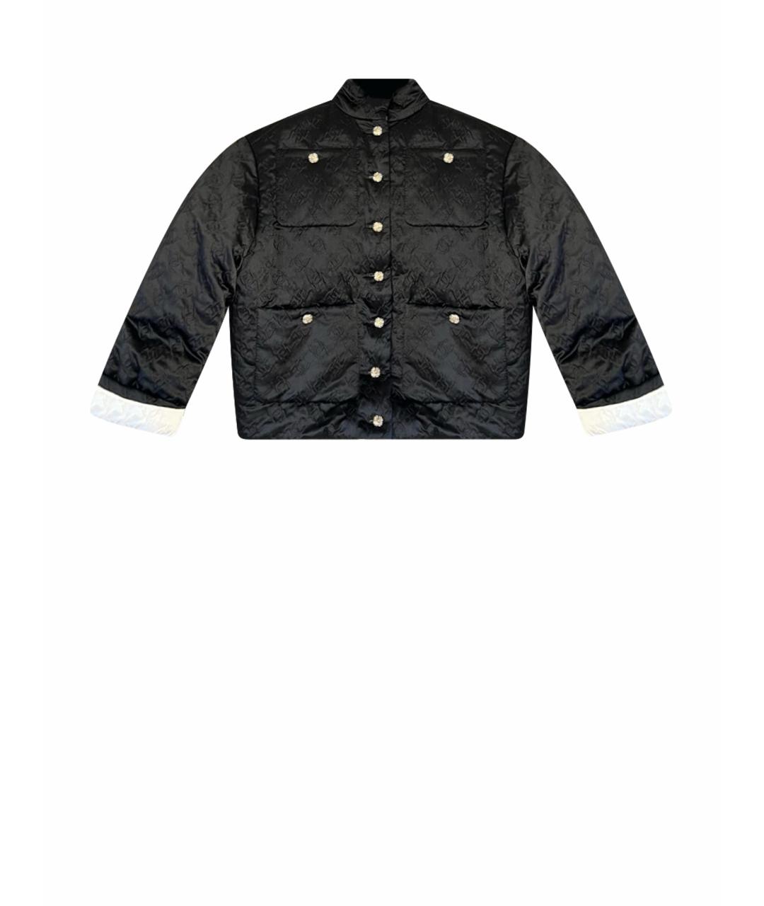 CHANEL Черный шелковый пуховик, фото 1
