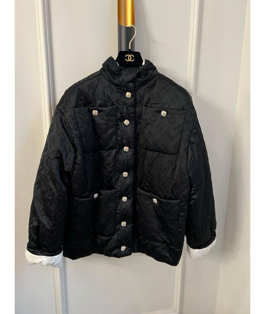CHANEL Черный шелковый пуховик, фото 5