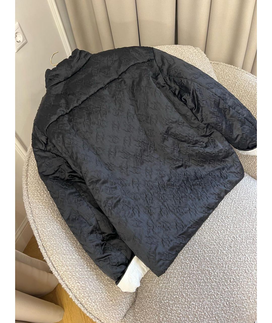 CHANEL Черный шелковый пуховик, фото 4
