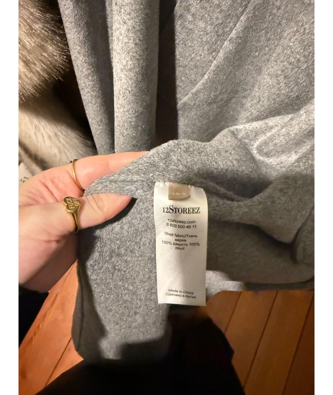 12 STOREEZ Серое шерстяное пальто, фото 5