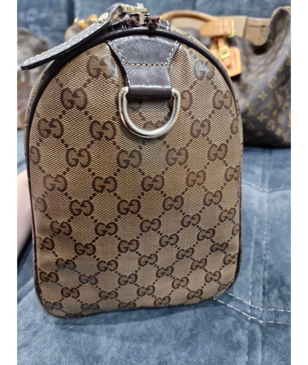 GUCCI Коричневая кожаная сумка с короткими ручками, фото 3