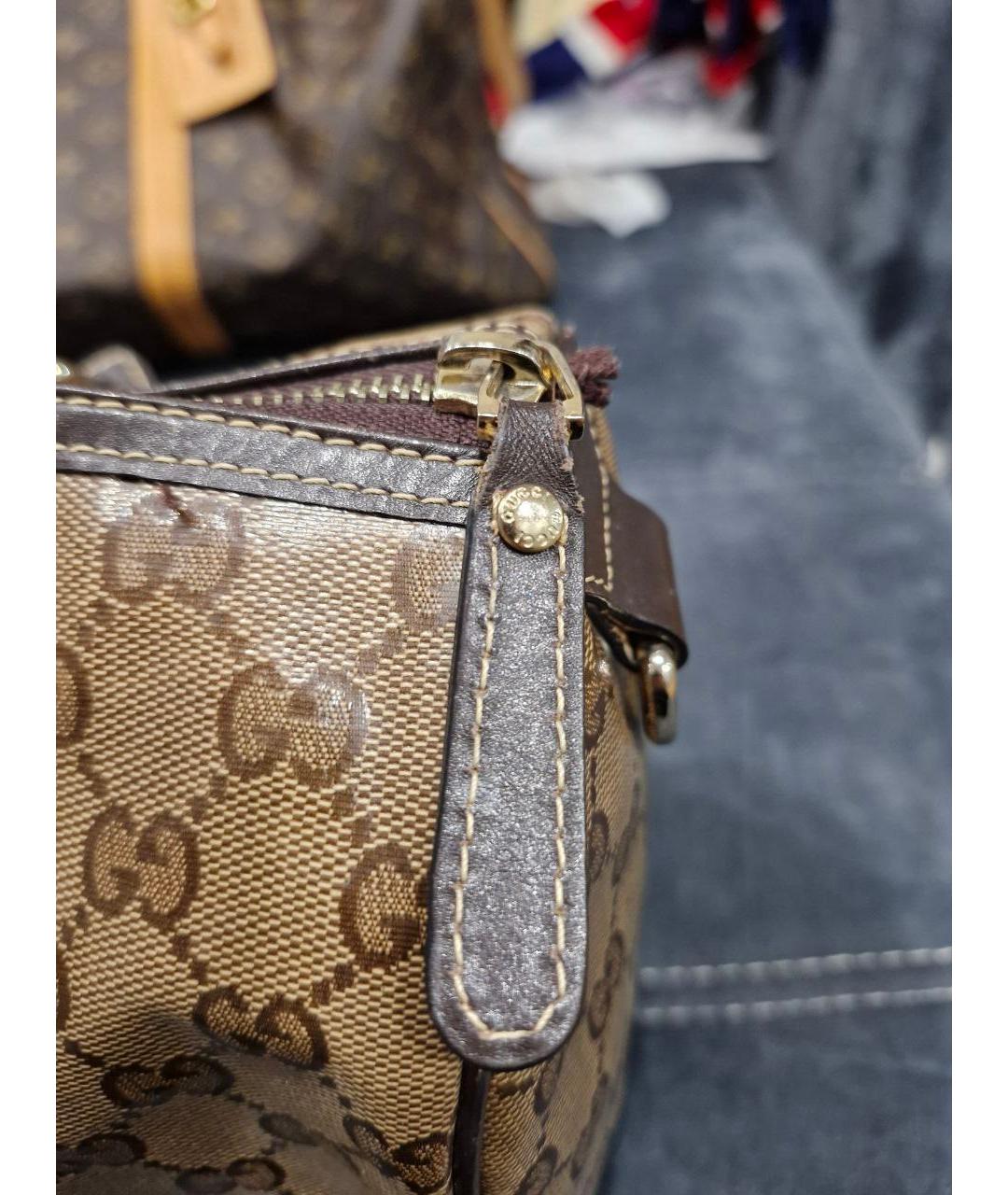 GUCCI Коричневая кожаная сумка с короткими ручками, фото 5