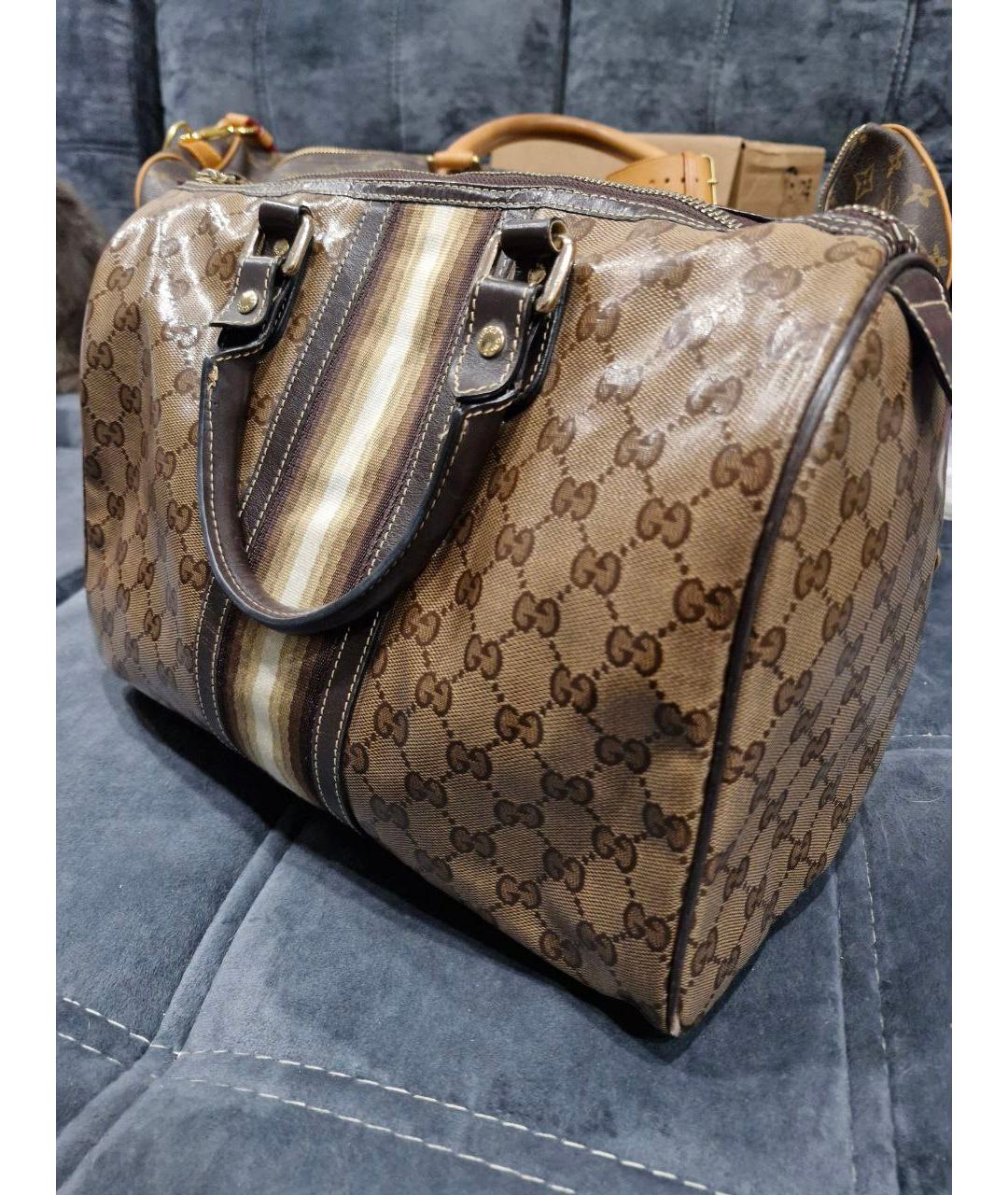 GUCCI Коричневая кожаная сумка с короткими ручками, фото 8