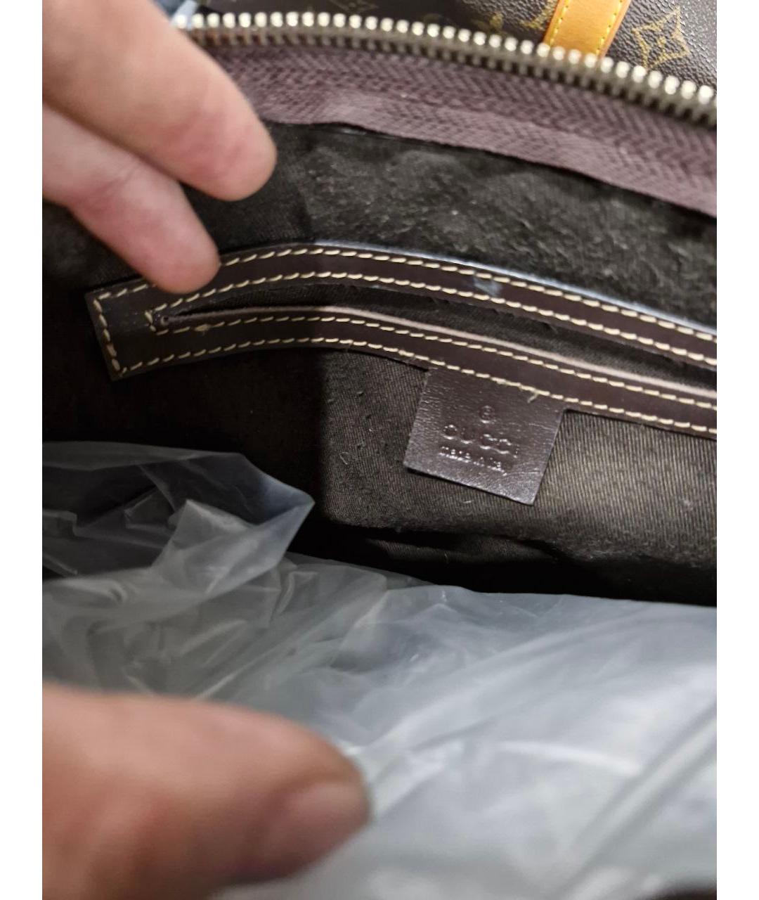 GUCCI Коричневая кожаная сумка с короткими ручками, фото 6