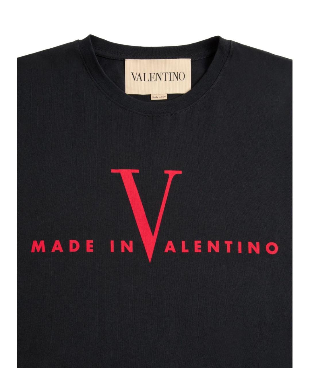 VALENTINO Черная хлопковая футболка, фото 2