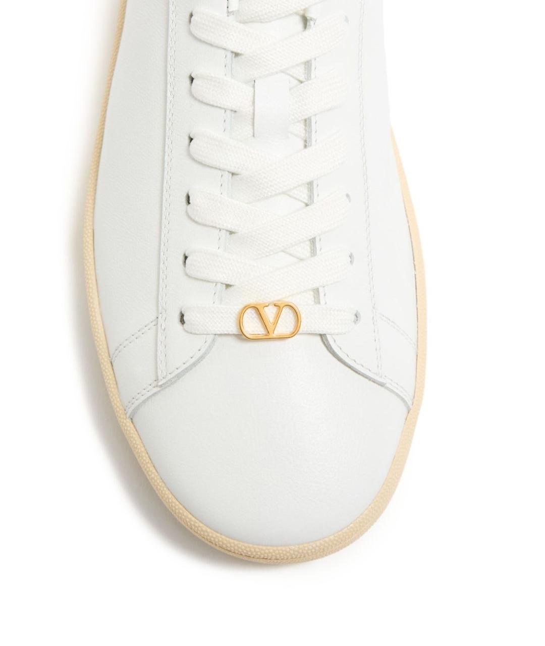 VALENTINO Белые кожаные низкие кроссовки / кеды, фото 7