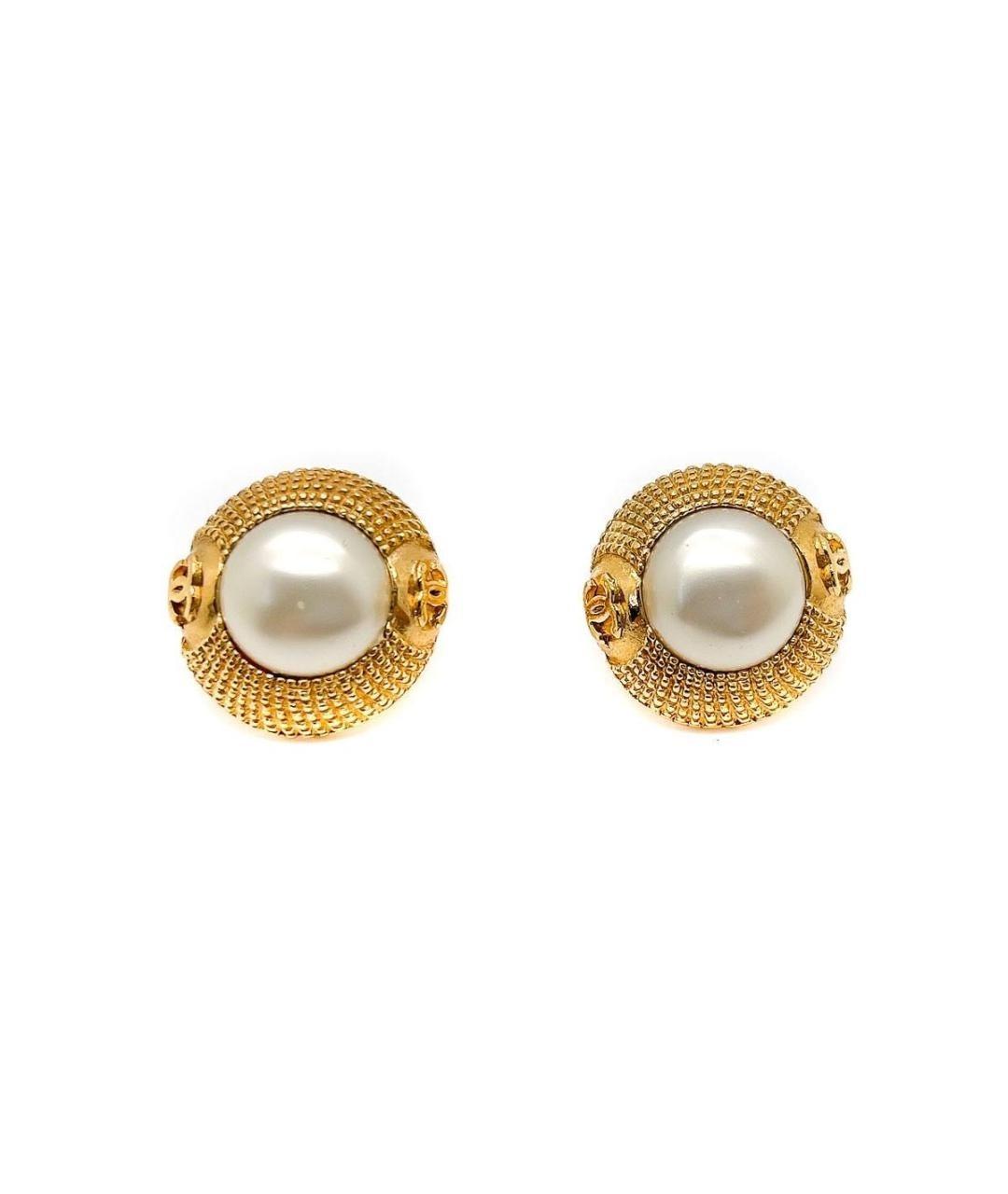 CHANEL Золотые клипсы, фото 1