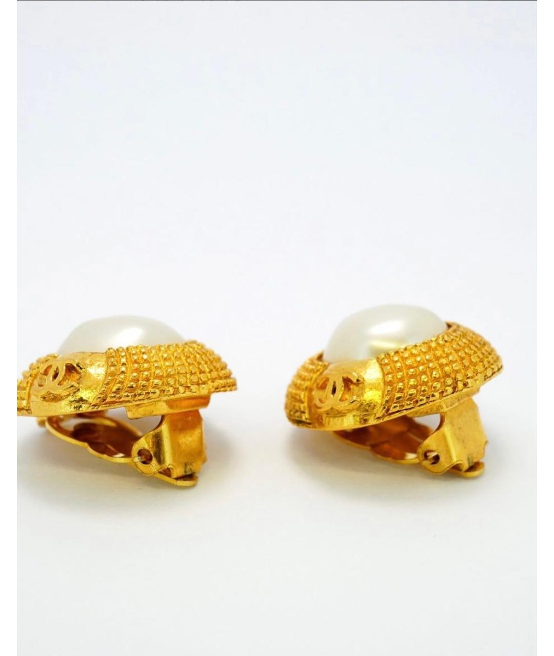 CHANEL Золотые клипсы, фото 6