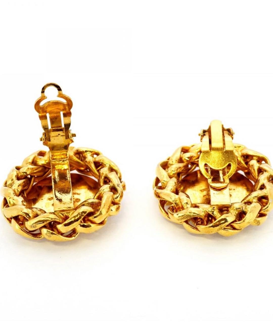 CHANEL Золотые металлические клипсы, фото 3