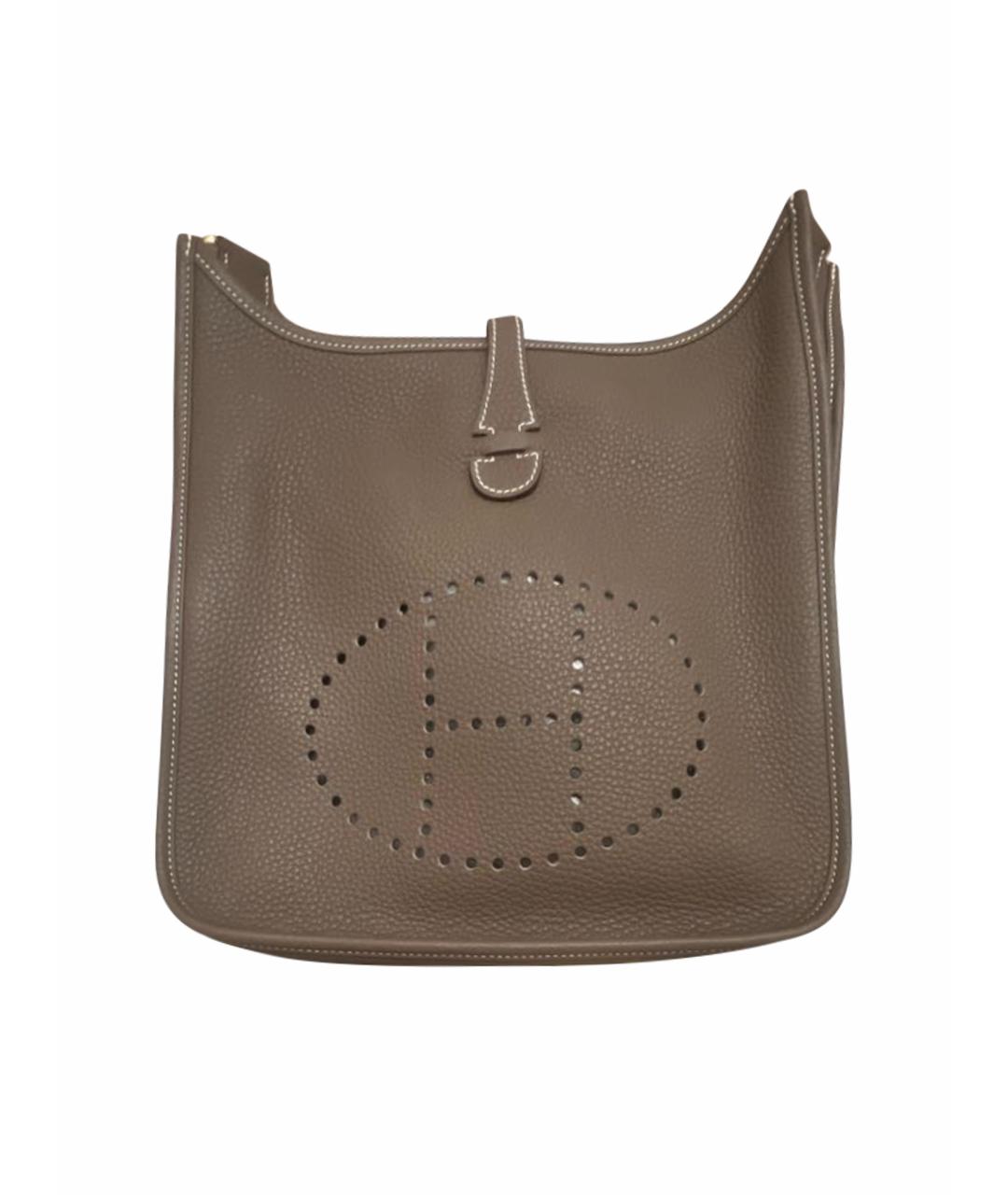 HERMES Серая кожаная сумка через плечо, фото 1