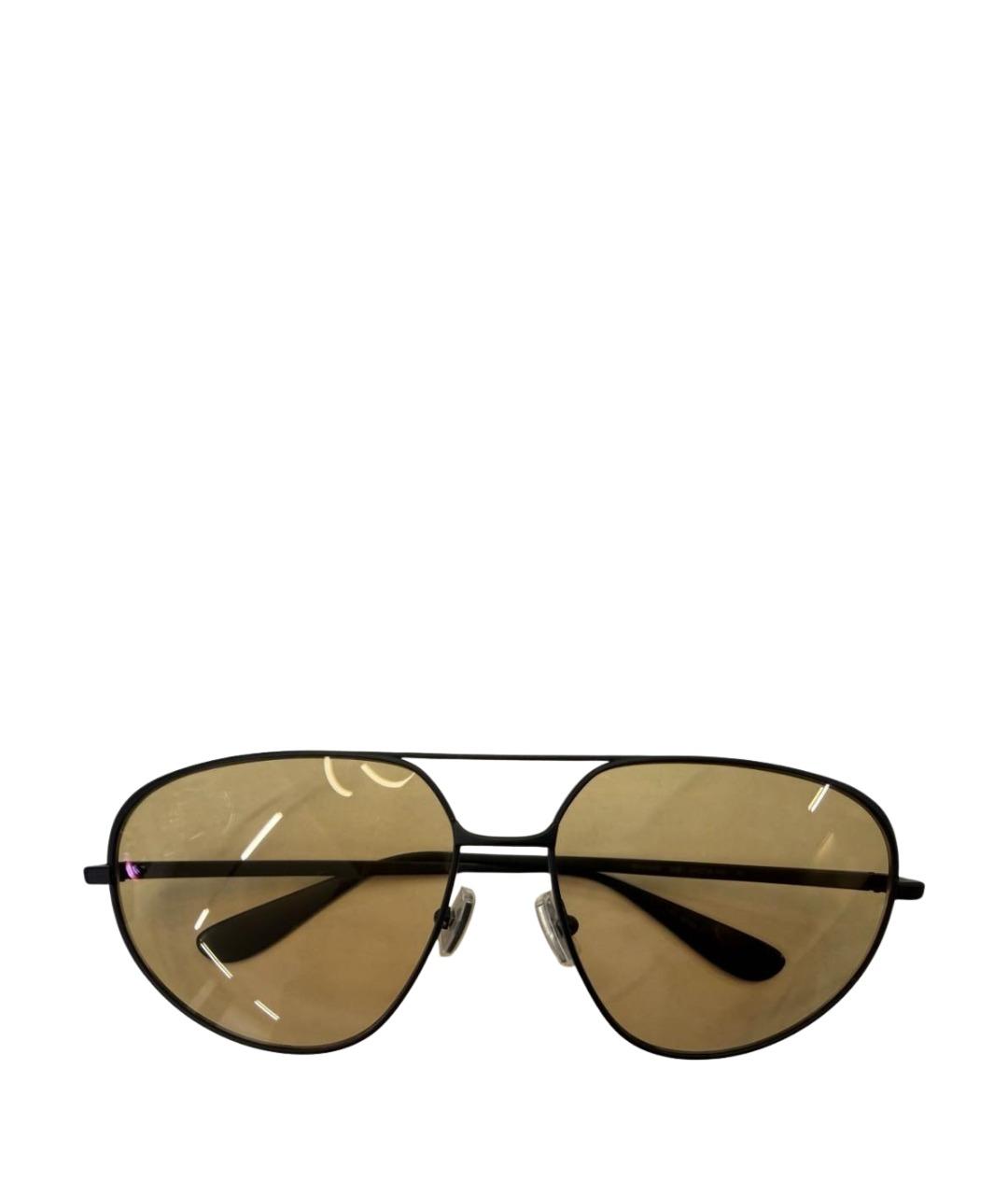 BOTTEGA VENETA Горчичные металлические солнцезащитные очки, фото 1