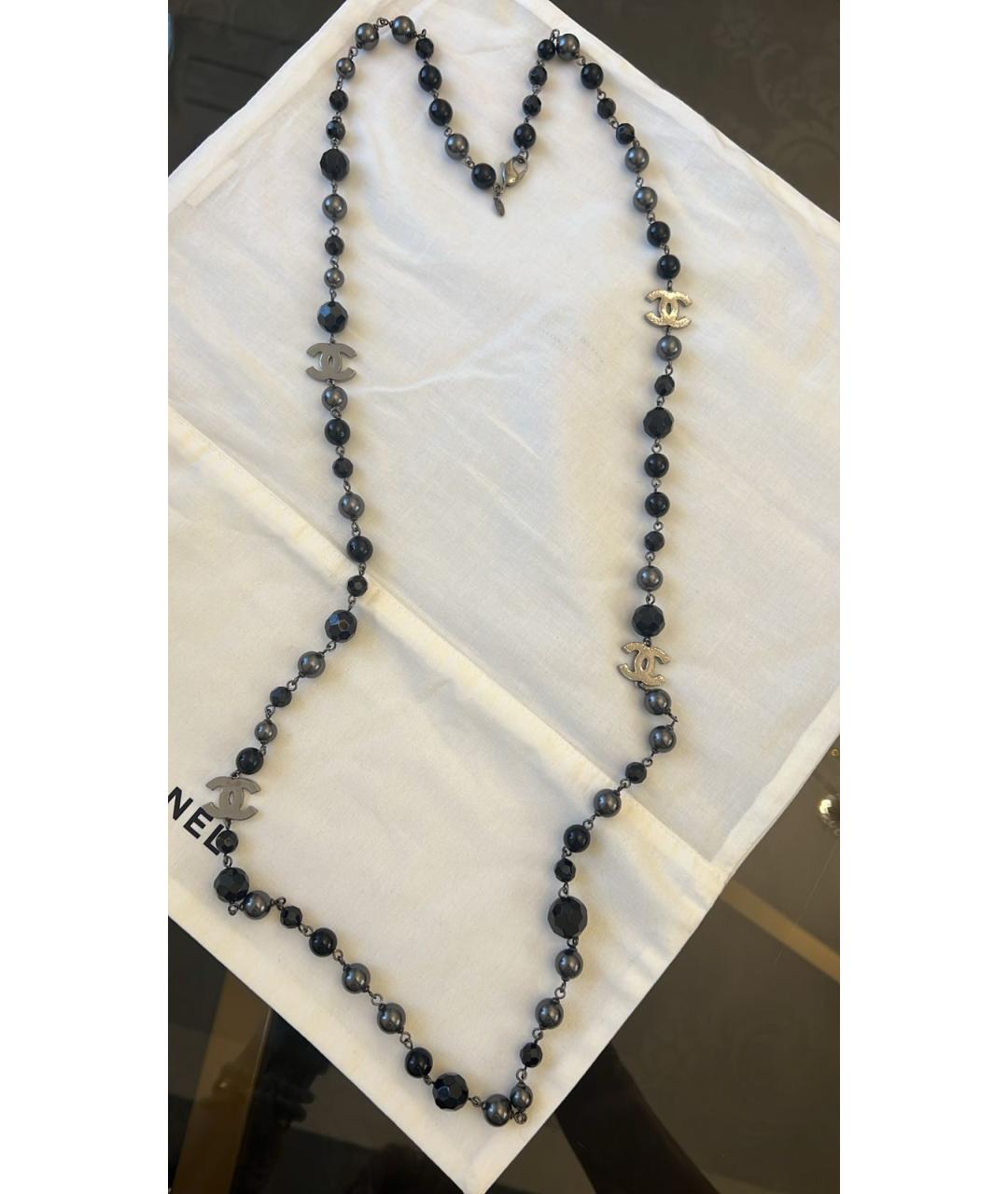 CHANEL Черное колье, фото 4