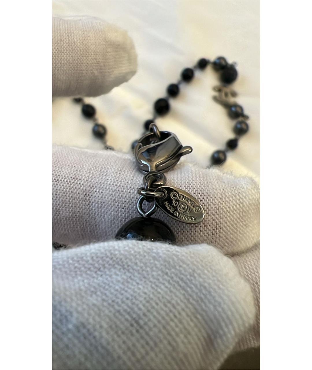 CHANEL Черное колье, фото 3