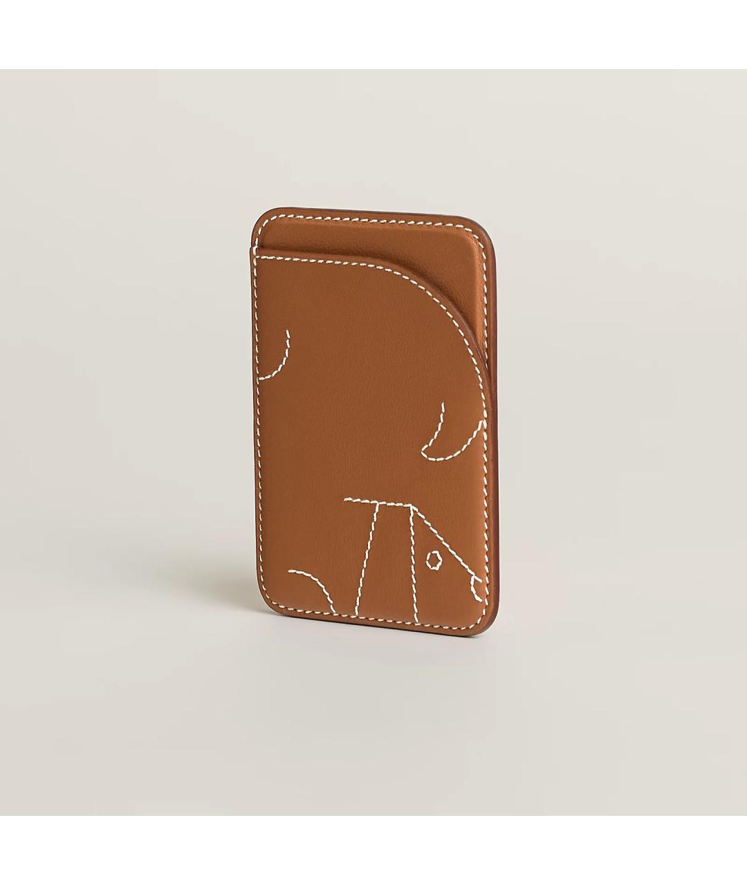 HERMES Коричневый кожаный кардхолдер, фото 3