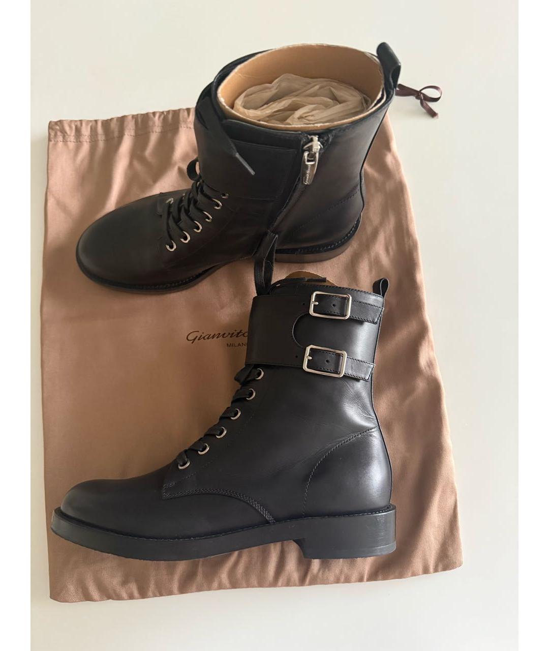 GIANVITO ROSSI Черные кожаные ботинки, фото 7